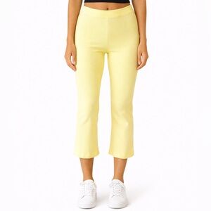 The Wrights Yellow Crop Stretch Pant
